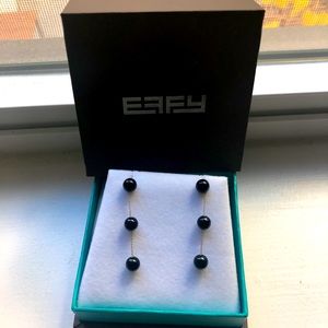 Effy triple drop onyx earrings in 14K gold